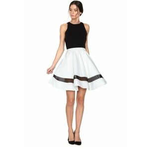 Alice + Olivia Lotus High Waist Skirt Employed Mesh Trim size 2 Business Work